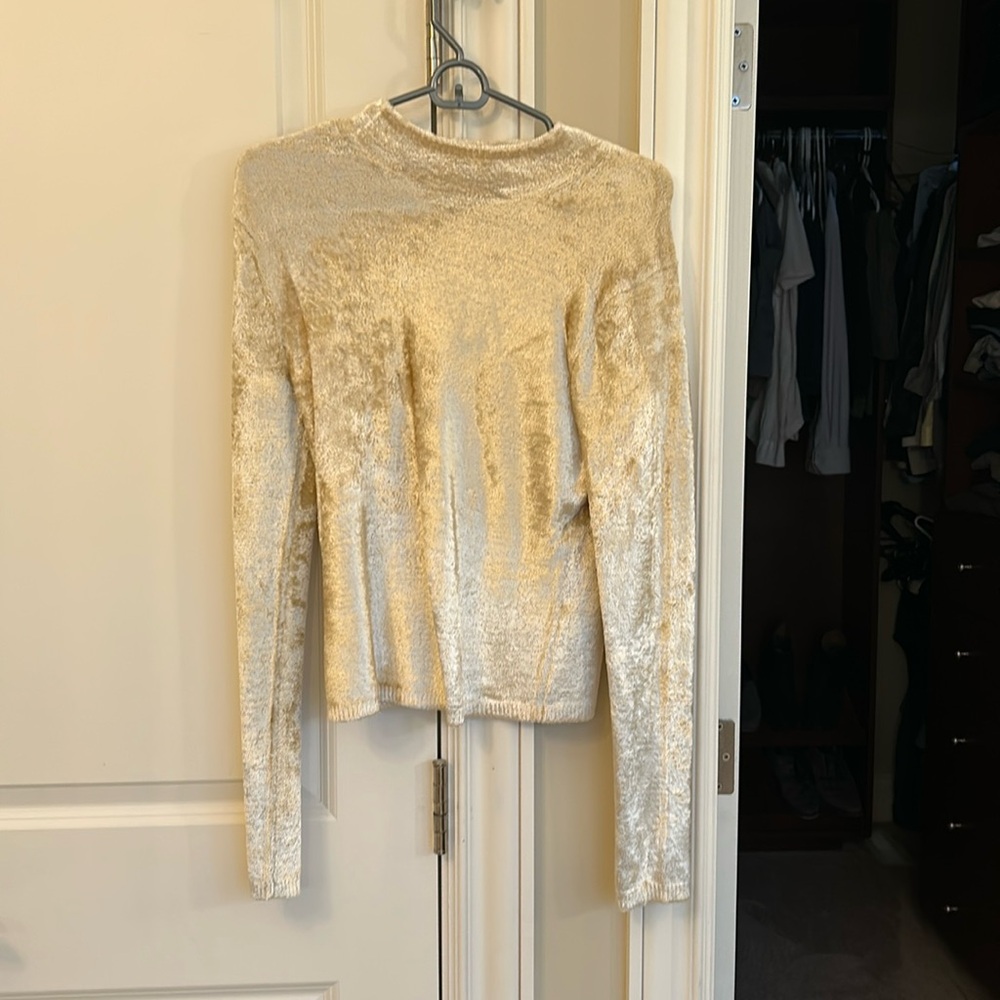 Cream velvet Vince top small